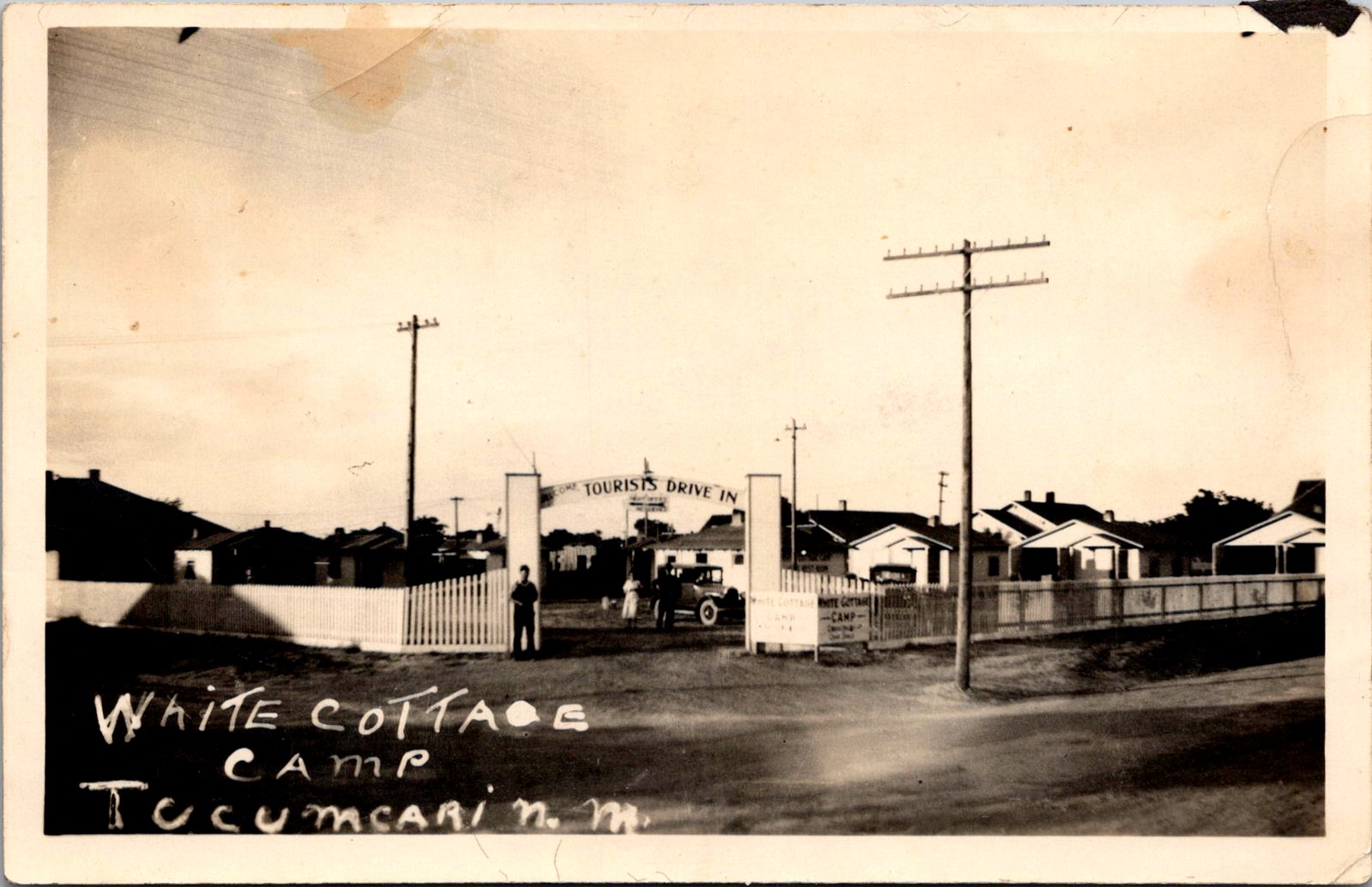 Tucumcari New Mexico White Cottage Camp Roadside 1930 Real Photo Postcard