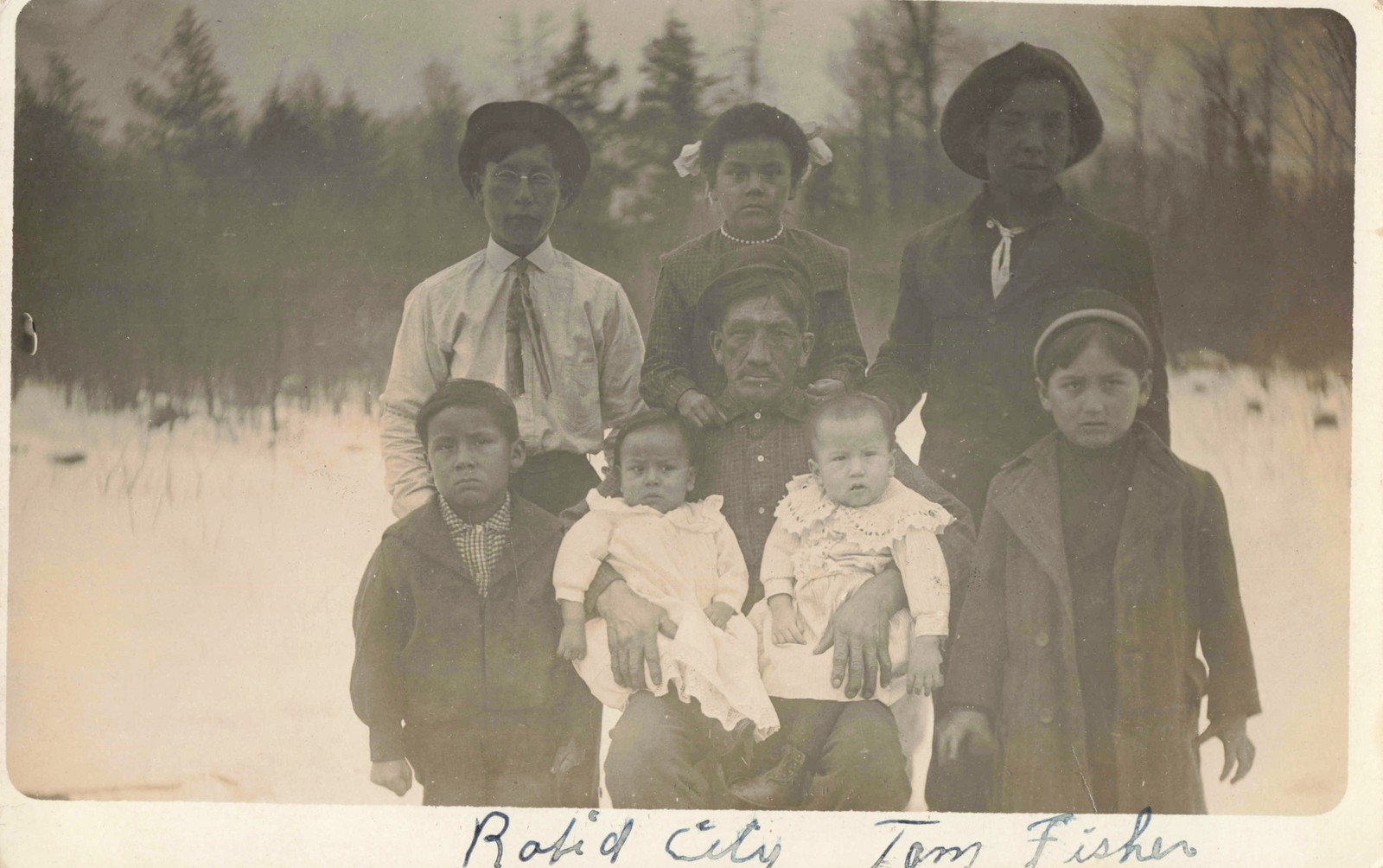 Rapid City Michigan Old Mission Native American Family Thomas Fisher 1848 To 1921 Real Photo Postcard