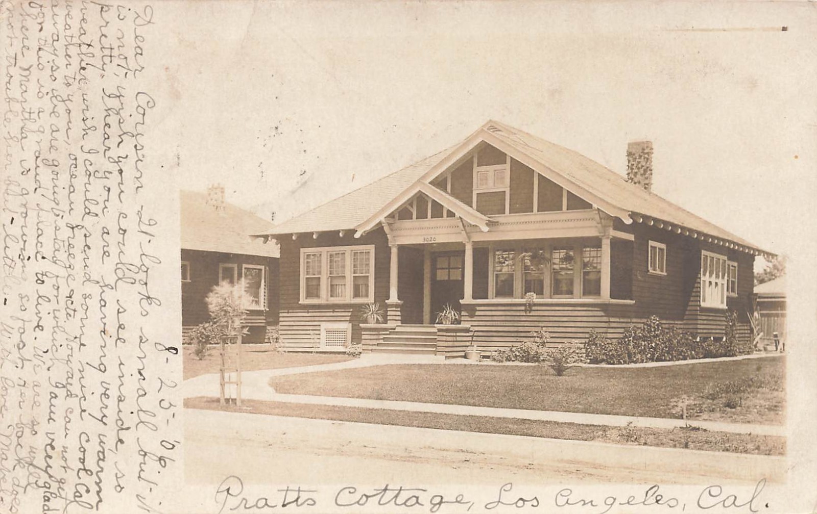 Los Angeles California Pratts Cottage Bungalow 1906 Real Photo Postcard