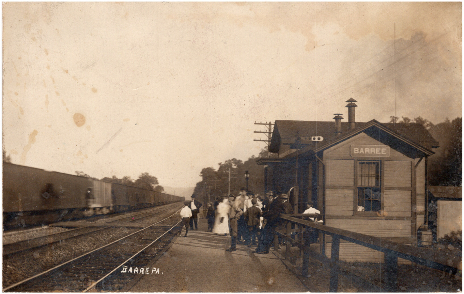 Barree Pennsylvania Railroad Depot Train Station 1900s Real Photo Postcard