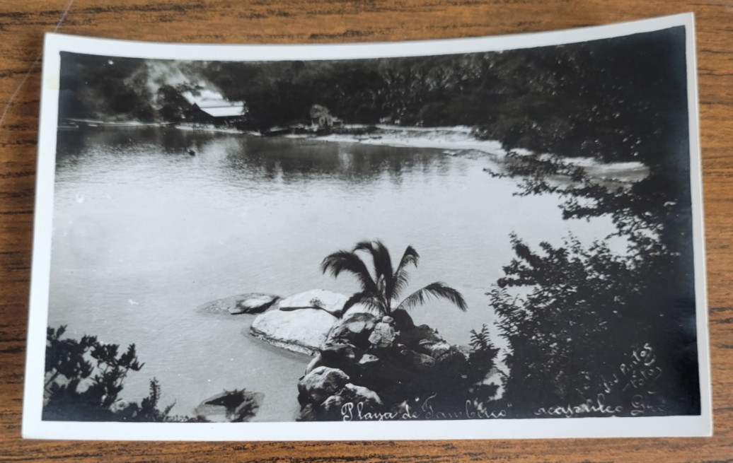 Acapulco Mexico Aerial View Playa De Tambuco Real Photo Postcard
