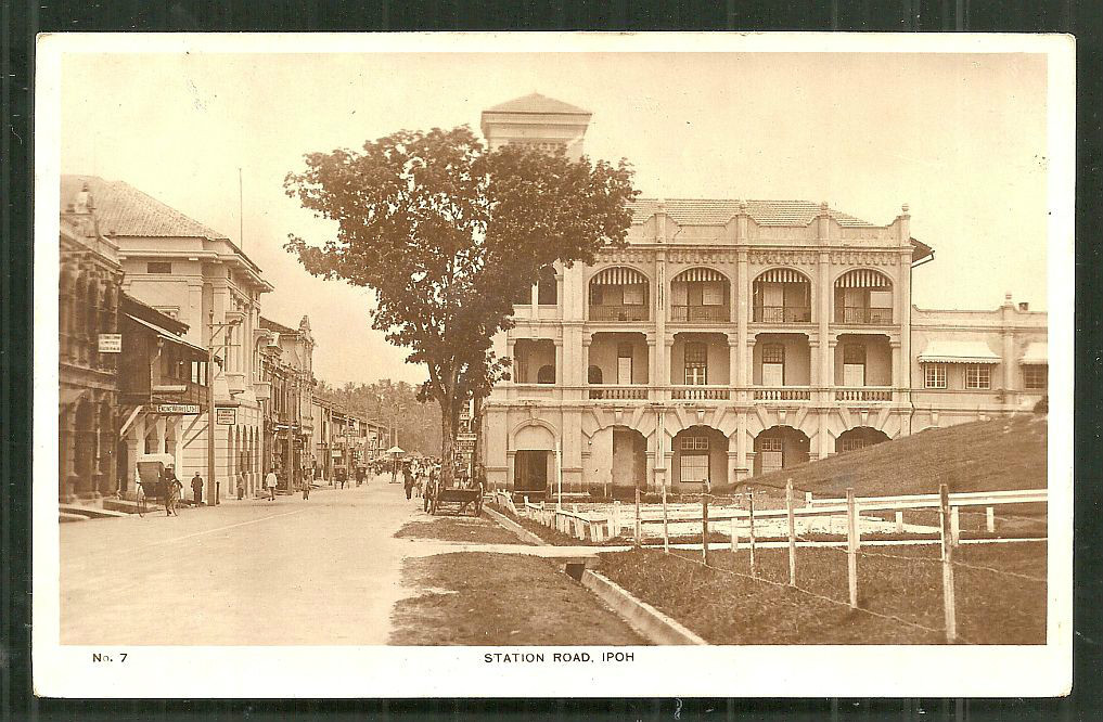Ipoh Perak Malaysia Straits Trading Co Station Road Real Photo Postcard