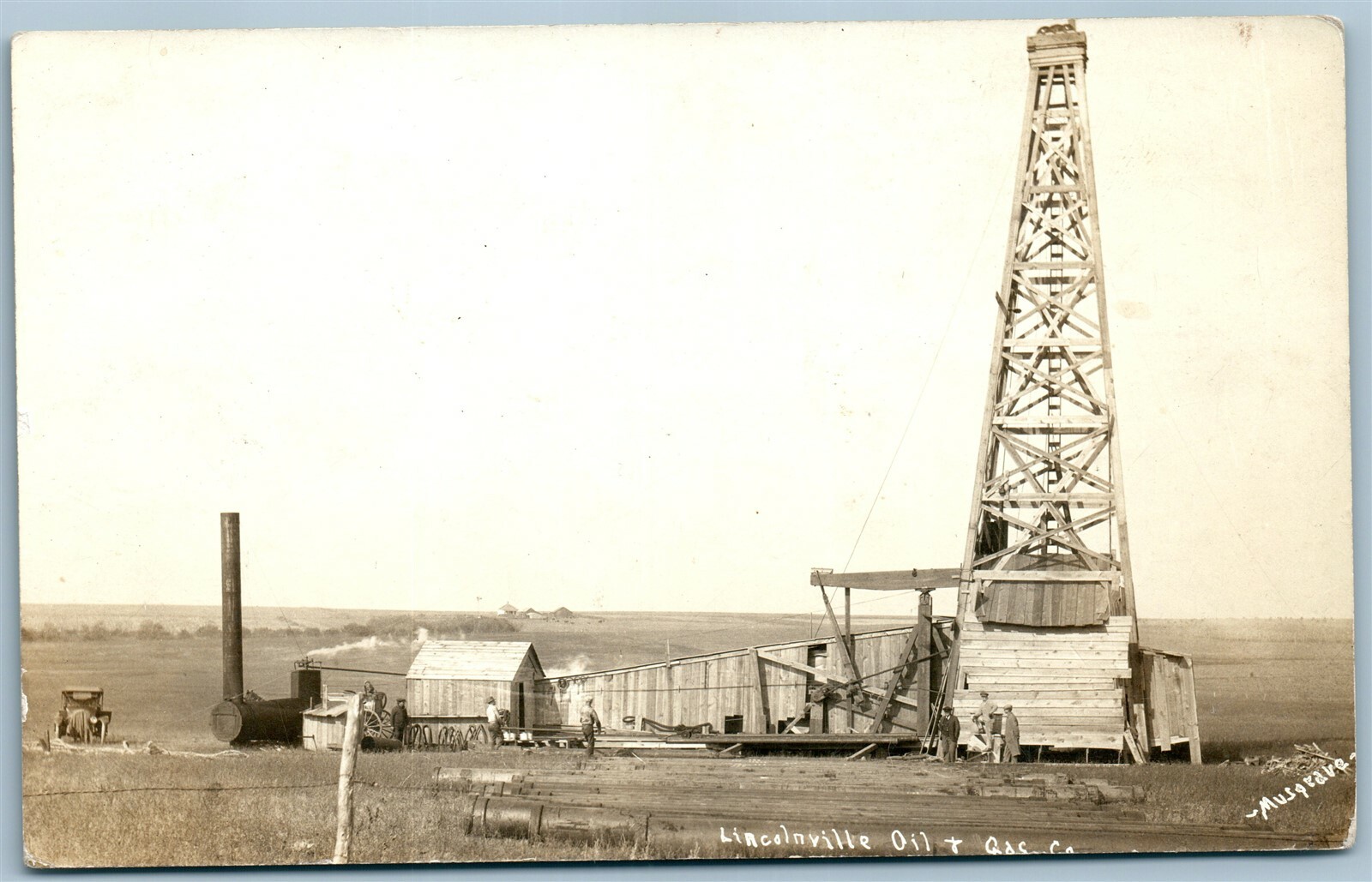 Lincolnville Nebraska Oil Well Real Photo Postcard