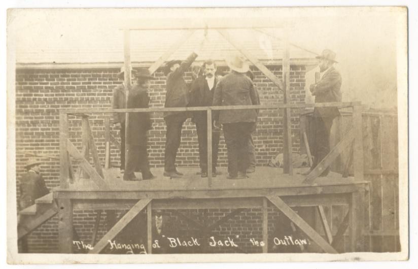 Clayton New Mexico Hanging of Black Jack Ketchum the Outlaw 1908 Real Photo Postcard