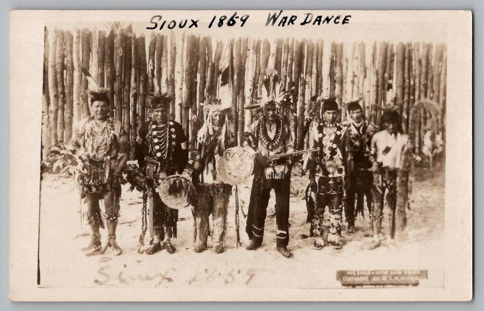 Sioux Native American War Dance TW Ingersoll 1896 Real Photo Postcard