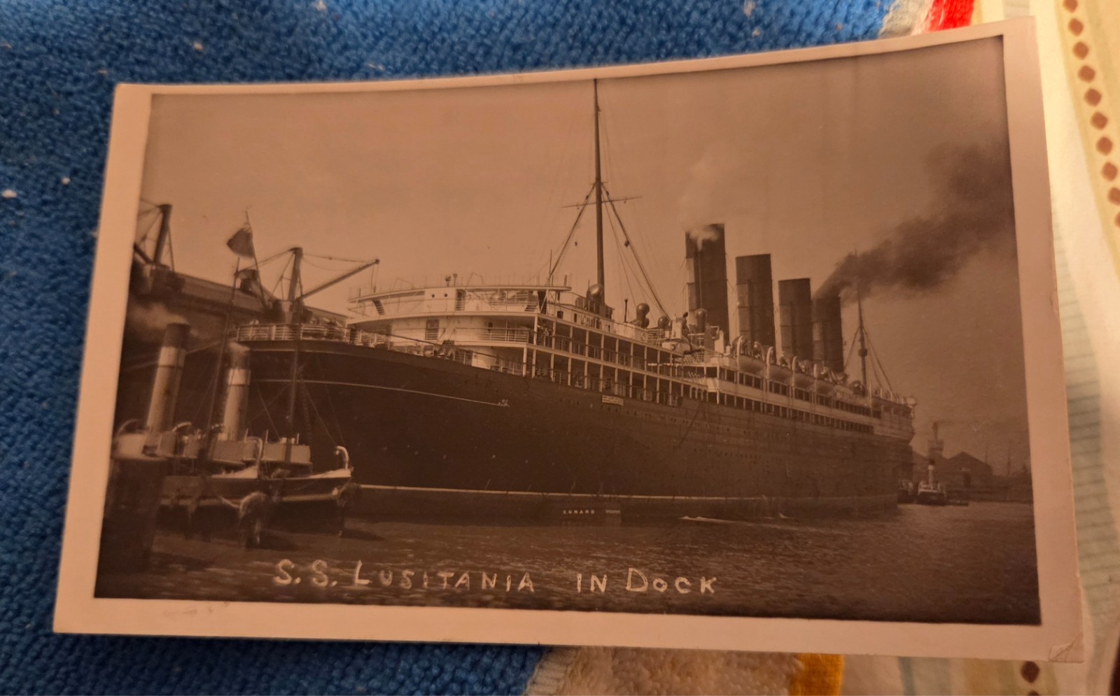 Cunard's Royal Mail Ship Lusitania Real Photo Postcard