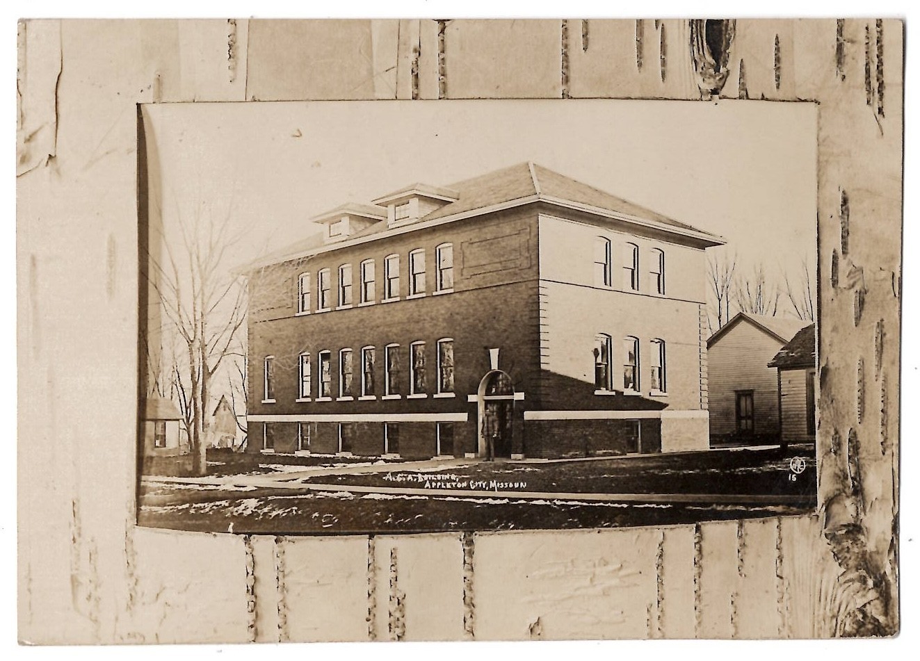 Appleton City Missouri A.G.A. Building 1910 Real Photo Miniature Postcard