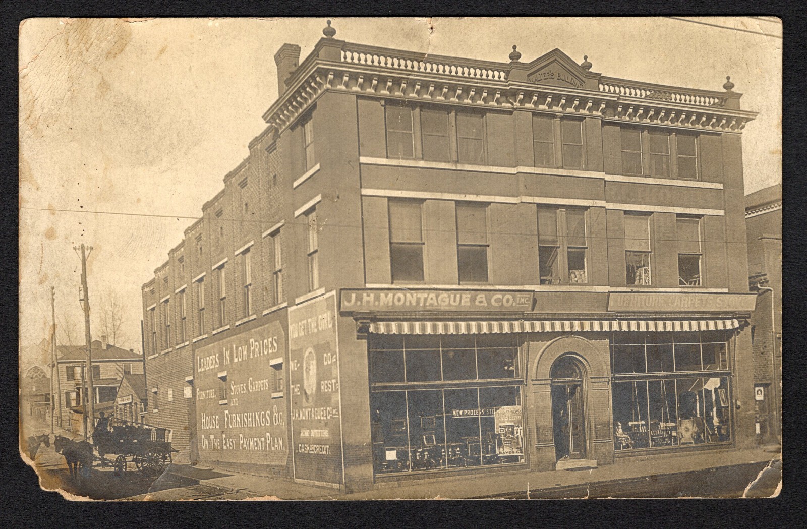 Charlottesville Virginia Main Street Walters Building JH Montague Real Photo Postcard