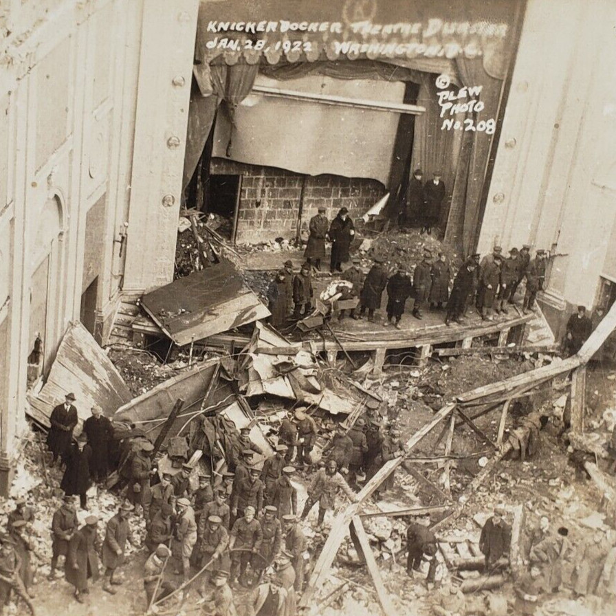 Washington District of Columbia Knickerbocker Theatre Collapse Real Photo Postcard