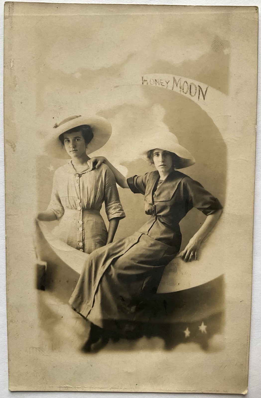 Benton Harbor Michigan Women Posing On Paper Honey Moon Real Photo Postcard