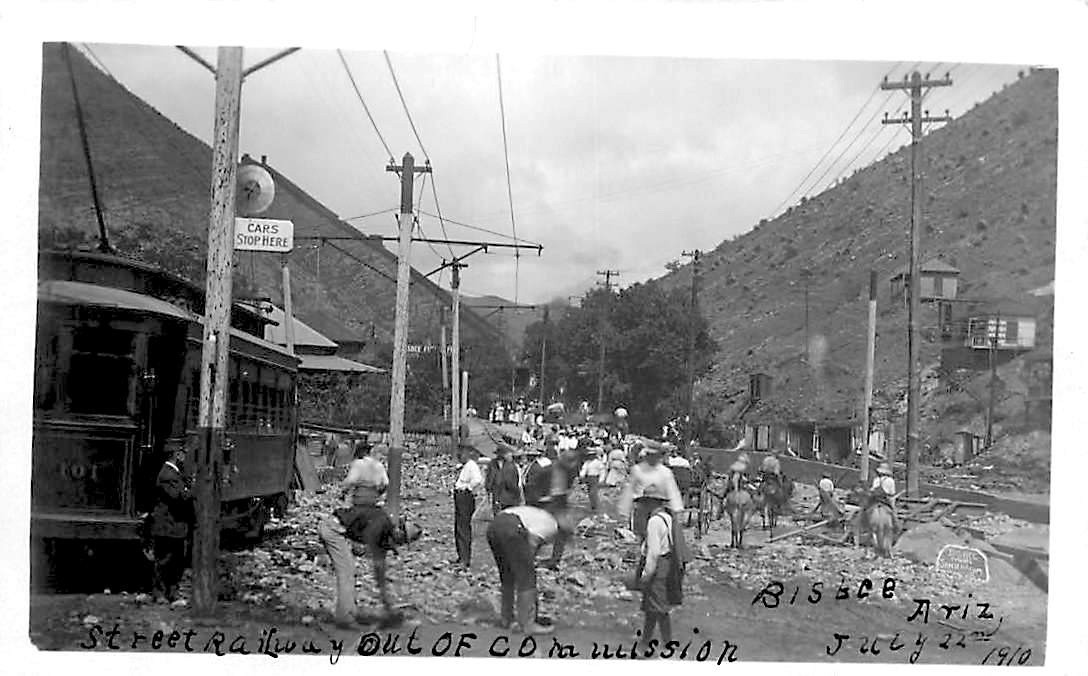 Bisbee Arizona Flood Disaster Railway 1910 Real Photo Postcard