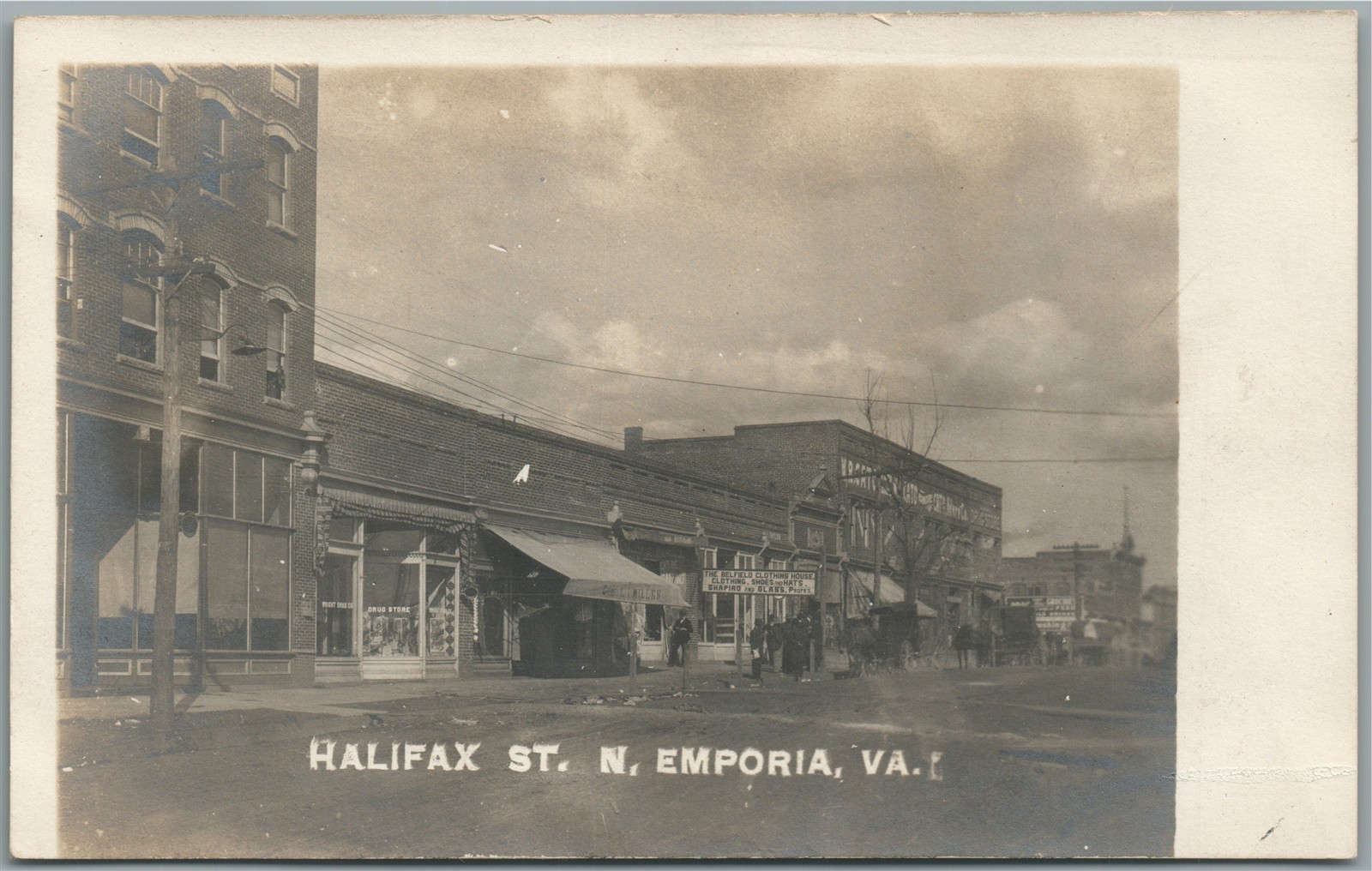 North Emporia Virginia Halifax Street Real Photo Postcard