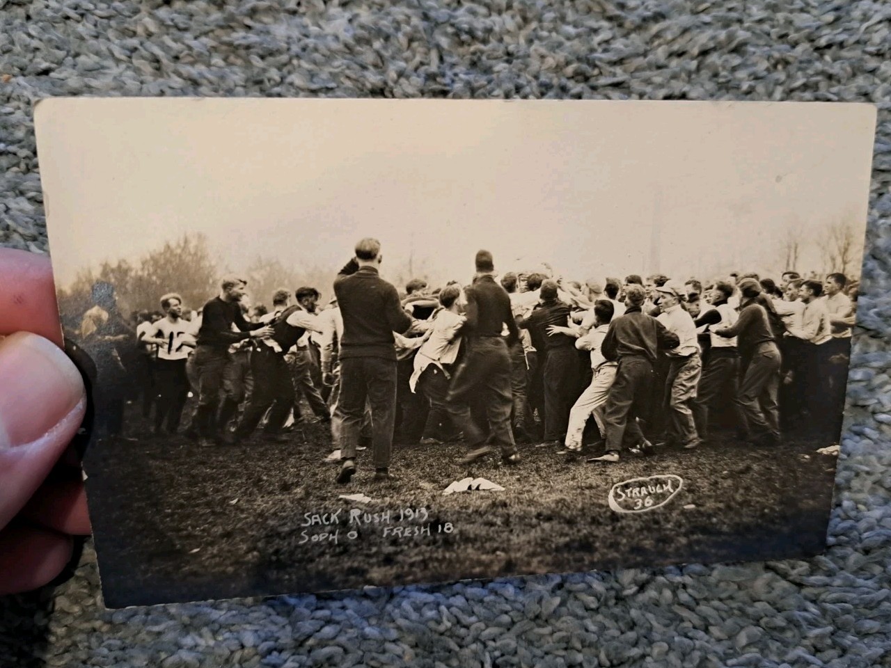 University Of Illinois Urbana Champaign Sack Rush 1913 Real Photo Postcard