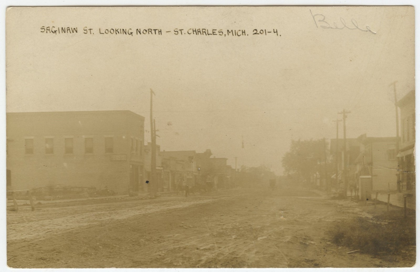 St Charles Michigan Saginaw County Saginaw Street North Real Photo Postcard
