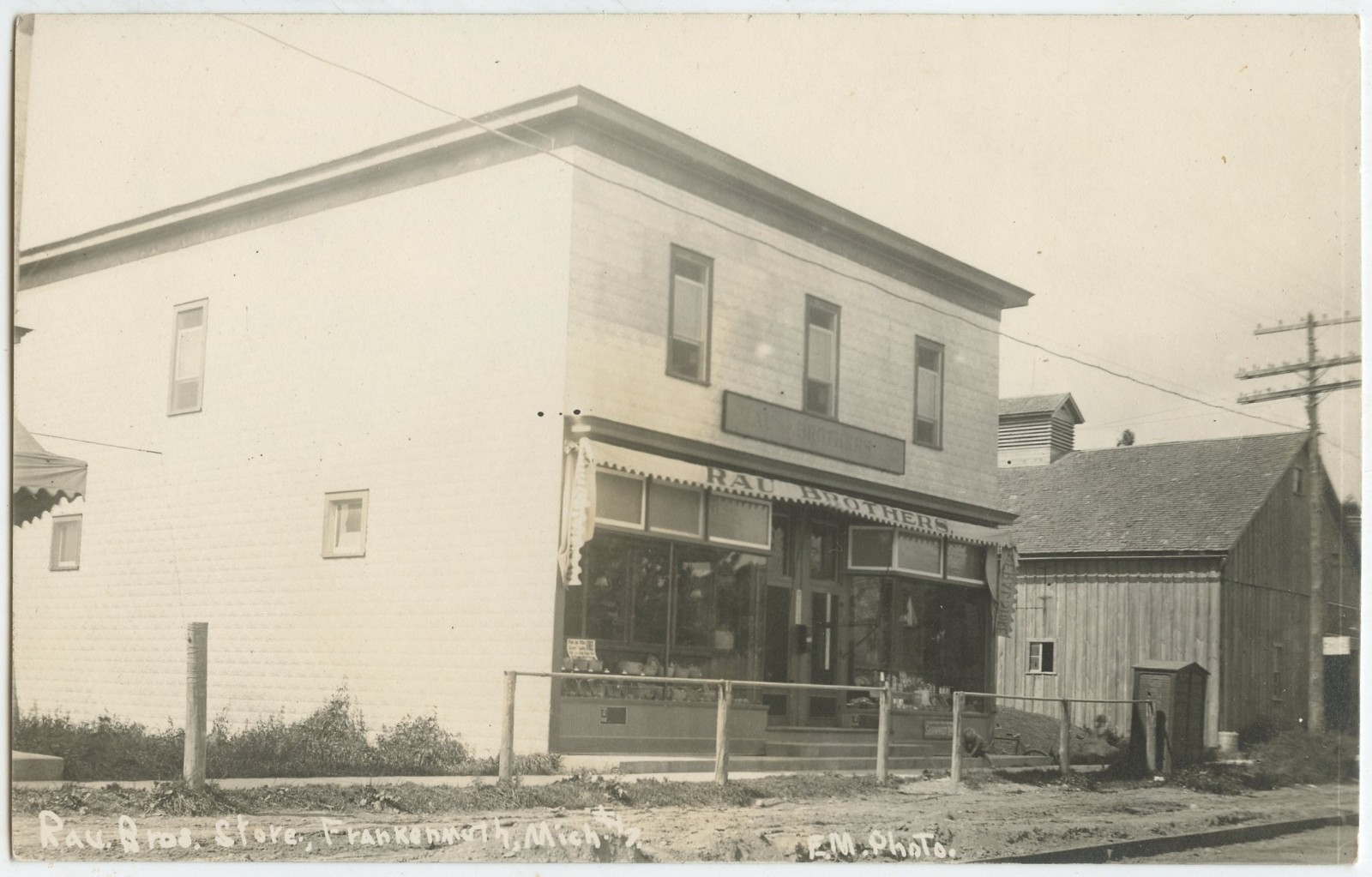 Frankenmuth Michigan Saginaw County Rau Brothers Real Photo Postcard