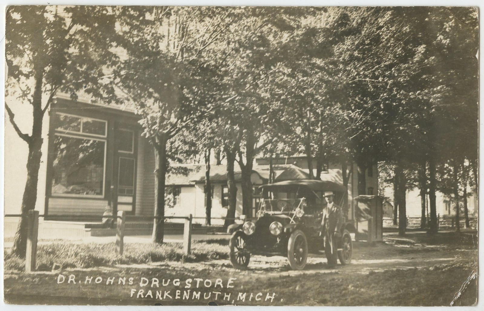 Frankenmuth Michigan Saginaw County Hohns Drug Store Real Photo Postcard