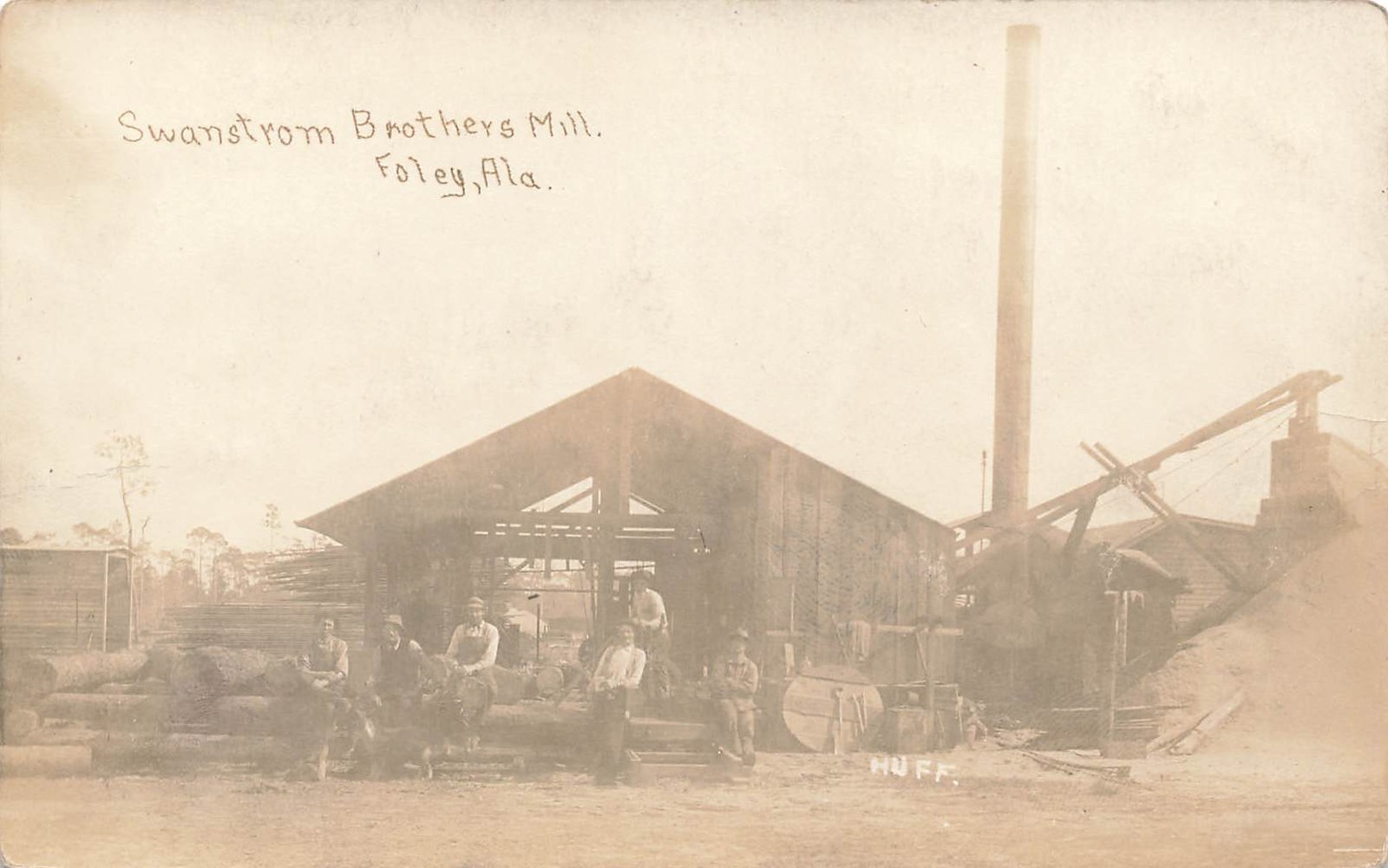 Foley Alabama Swanstrom Brothers Logging Saw Mill Real Photo Postcard