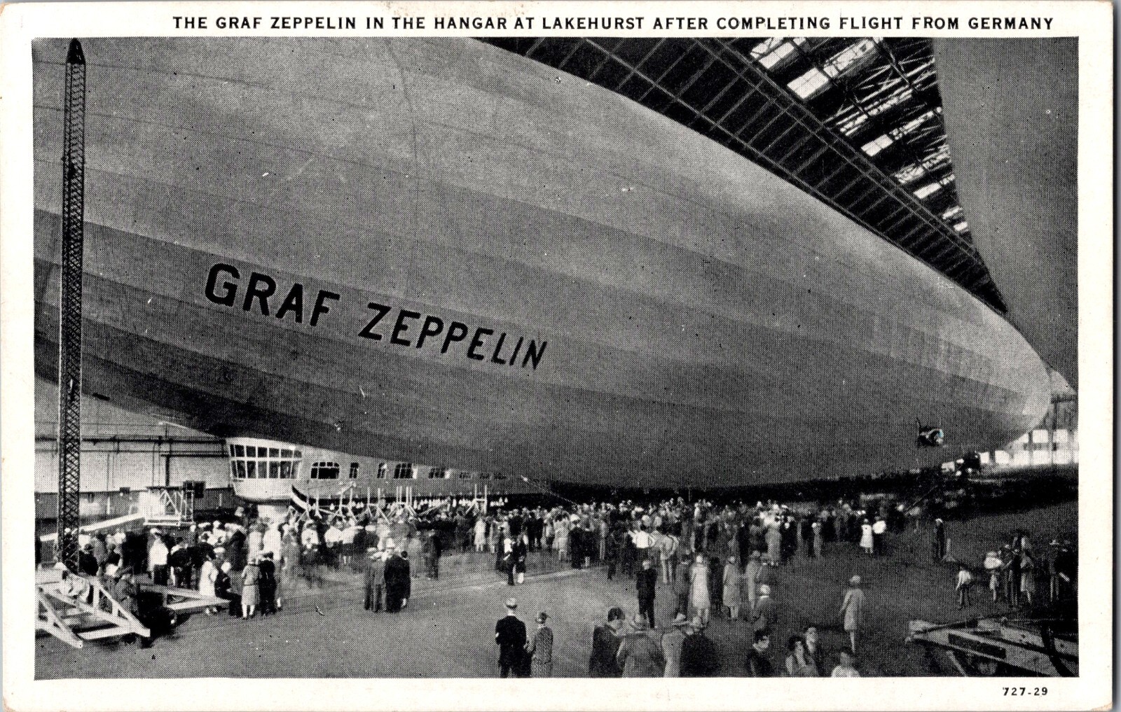 Lakehurst Hangar LZ 127 Graf Zeppelin Landing 1930 Germany Real Photo Postcard