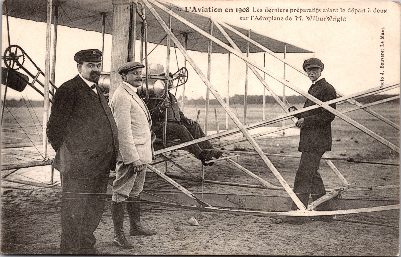 France Aviation Wright Motor Airplane Demonstrative Flight Real Photo Postcard