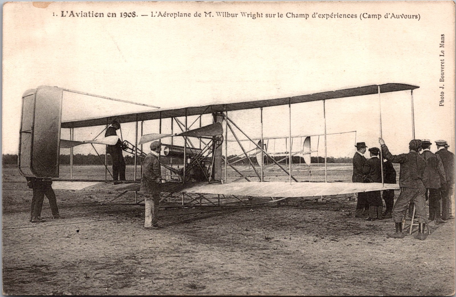 France Aviation Wright Flyer Airplane Experimental Camp Real Photo Postcard