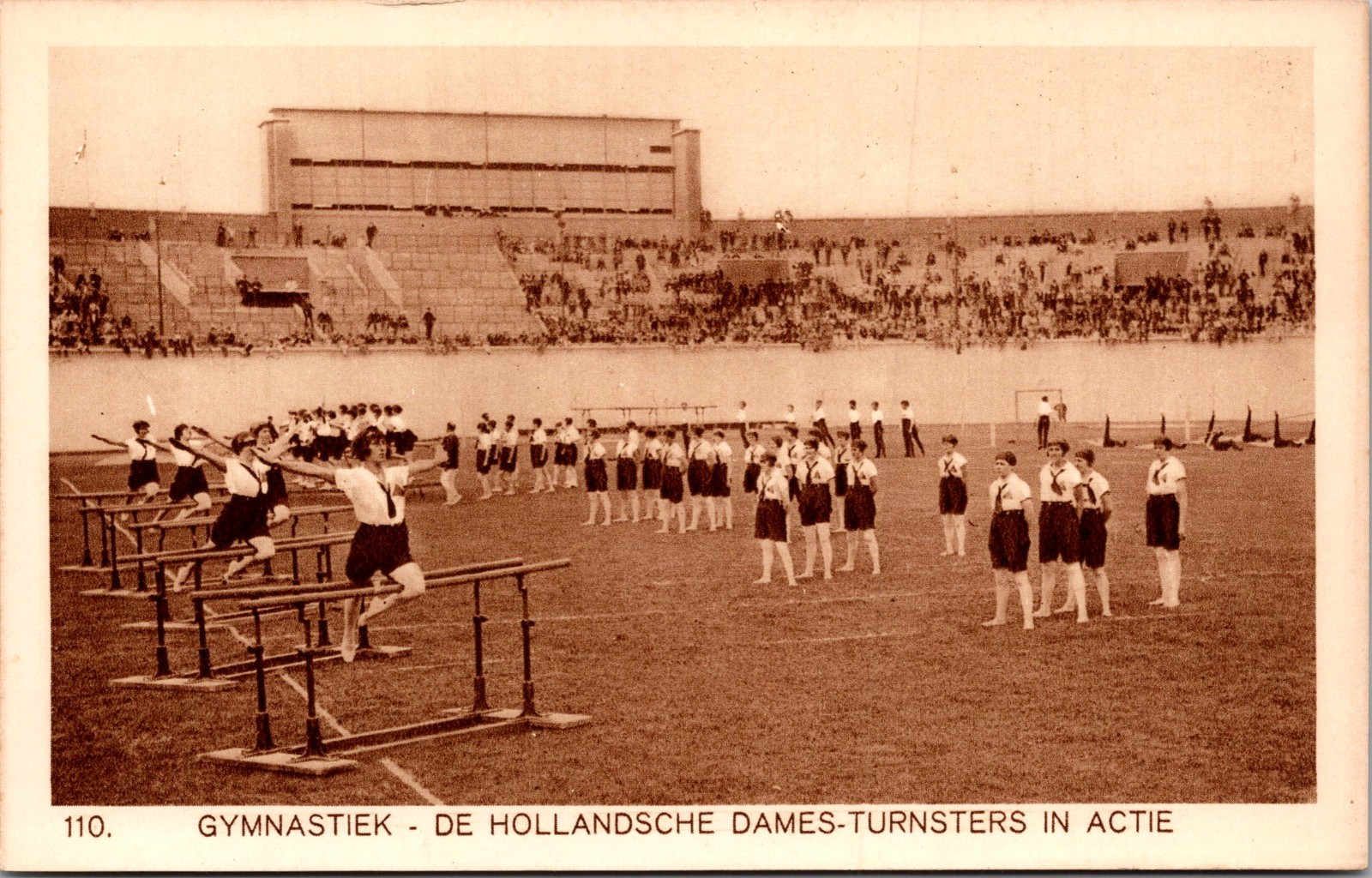 Netherlands Olympics Olympic Stadium Gymnastics 1928 Real Photo Postcard