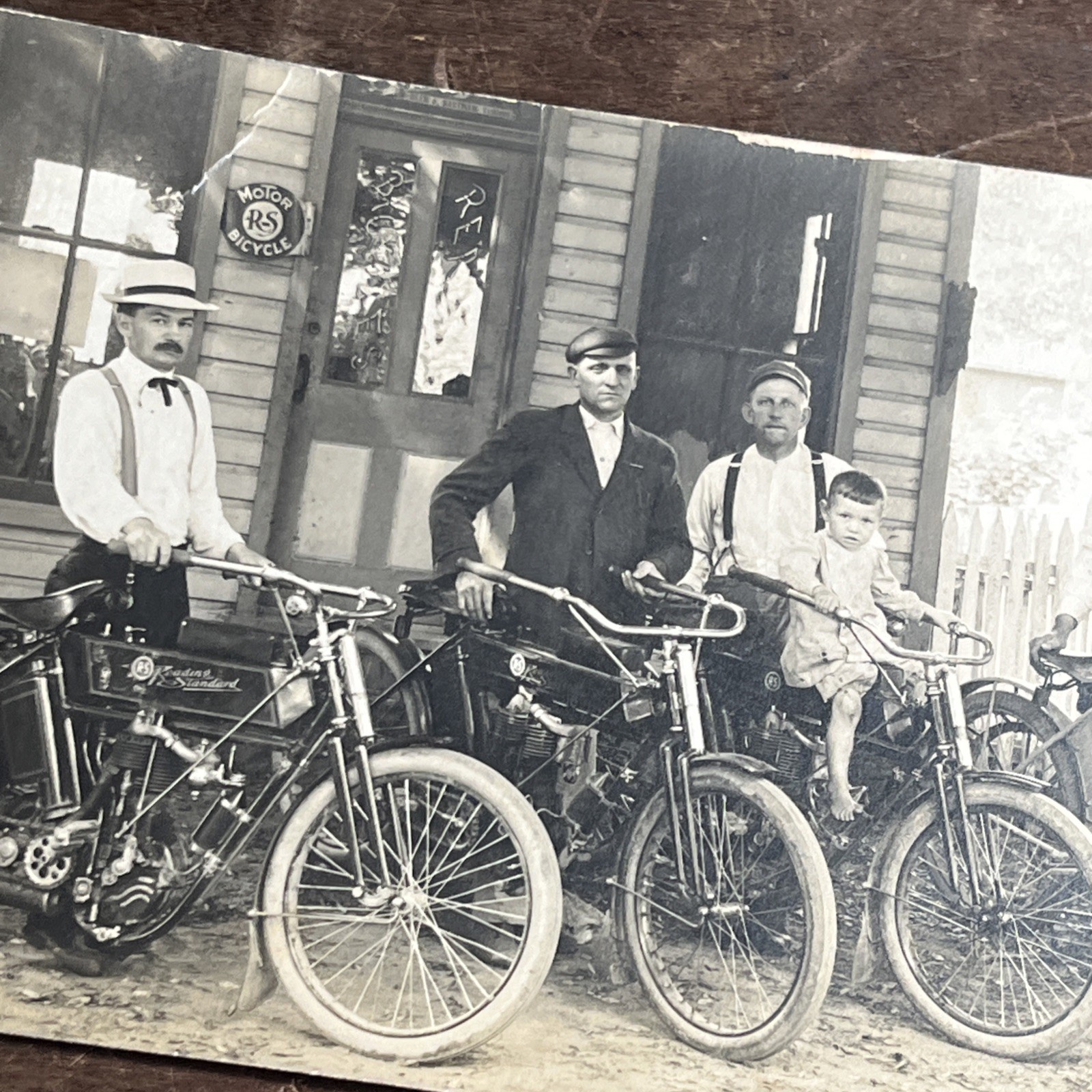 York Pennsylvania Motorcycle Bicycle Shop Real Photo Postcard