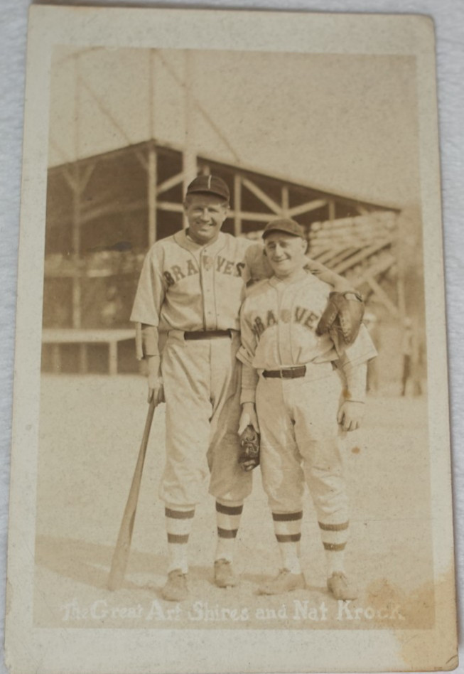 Boston Braves Art Shires and Nat Krock 1930s Real Photo Postcard