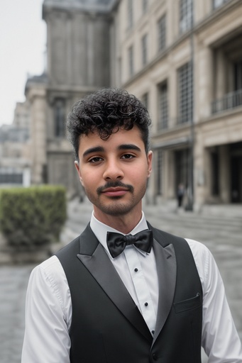 Headshot of a young man wearing a bow tie