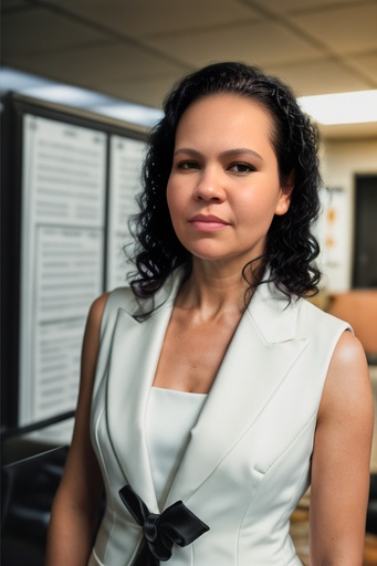 Woman poses for acting headshots