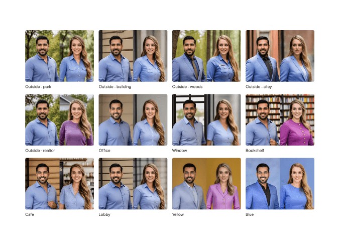 Choose the backdrop for your team's headshots