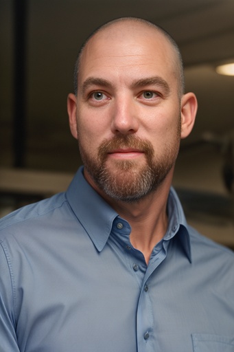 Actor with goatee poses for headshot