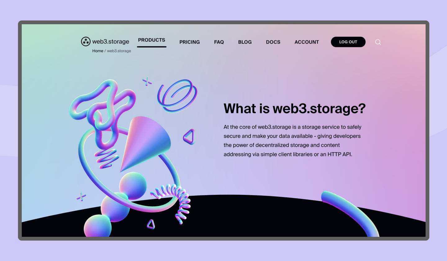 User Interface Web3 Storage