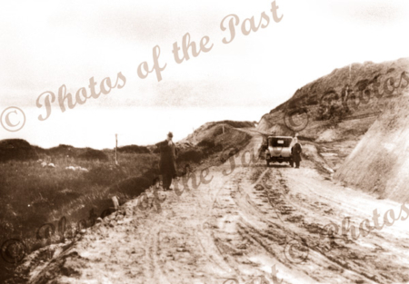 The Great Ocean Road at "Fairhaven", Vic. 1920s. Victoria. Car