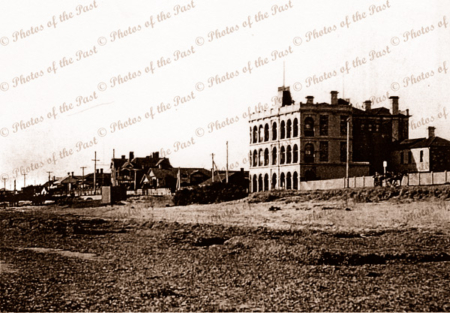 View to Hotel from beach. Largs Bay SA. South Australia. Beach 1910s