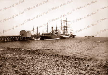 Shipping, Wallaroo SA Ketch INA, SS RUPARA, Norwegian barque. South Australia. C1900