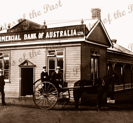 Commercial Bank Unknown town. C1910s. Horse and carriage