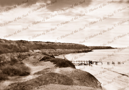 Port Willunga, SA. South Australia. Jetty, beach, 1930s
