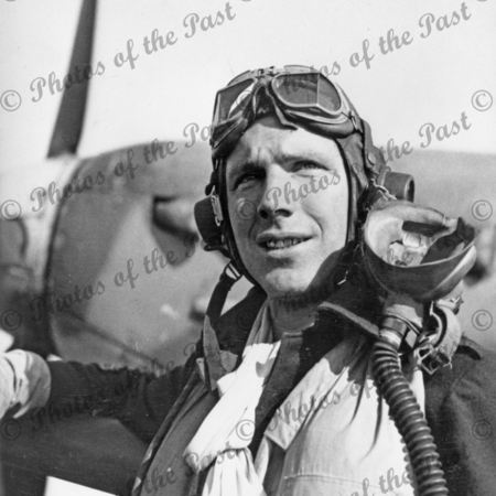 Wnt Officer Athol Rice 453 Sqn RAAF, Ford England with Spitfire 25 May 1944