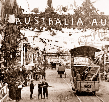 Rundle Street, Adelaide, South Australia. Decorations during visit of Duke of York. 1901