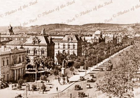 North Terrace Adelaide, South Australia. c1920. Cars.