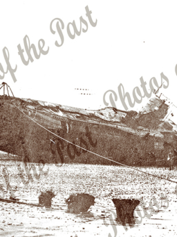 German submarine washed ashore at St Leonards, UK. 1921
