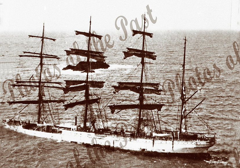 4 masted barque HERZOGIN CECILIE stranded, Devon, England. 1936