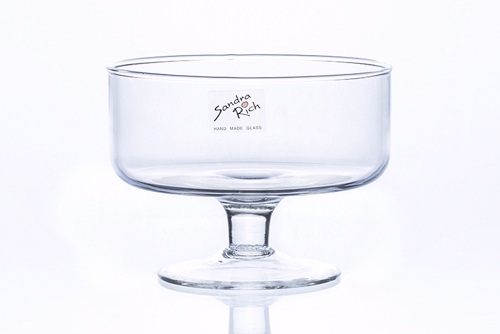 Bowl On Foot Transparent 18X18Xh14Cm Round Glass