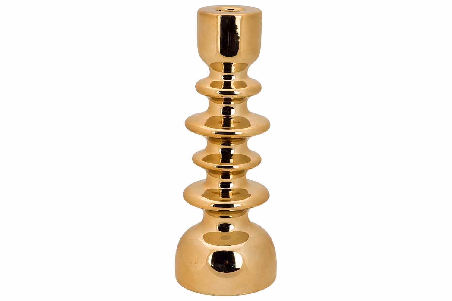 Leuchter Stacked Gold 9,5X9,5Xh25,5Cm Rund Keramik