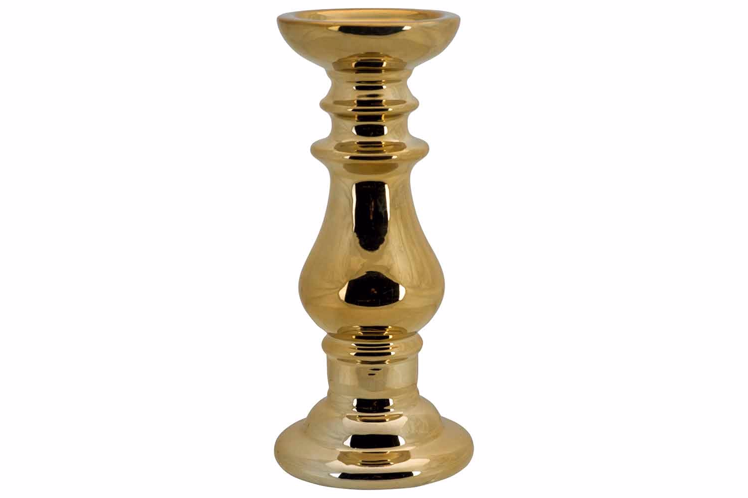 Leuchter Gold 12X12Xh27Cm Rund Keramik