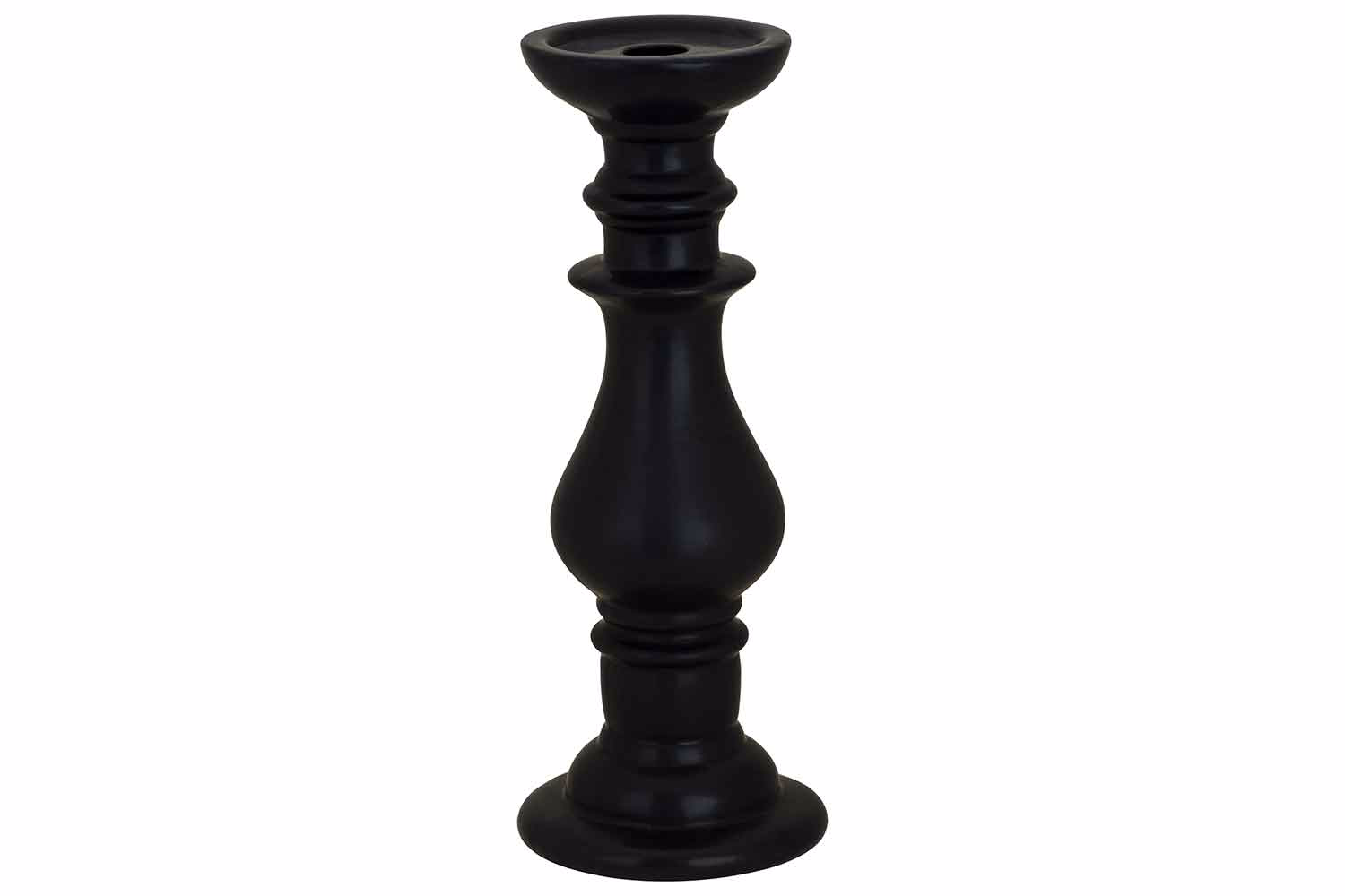 Leuchter Schwarz 12X12Xh27Cm Rund Keramik