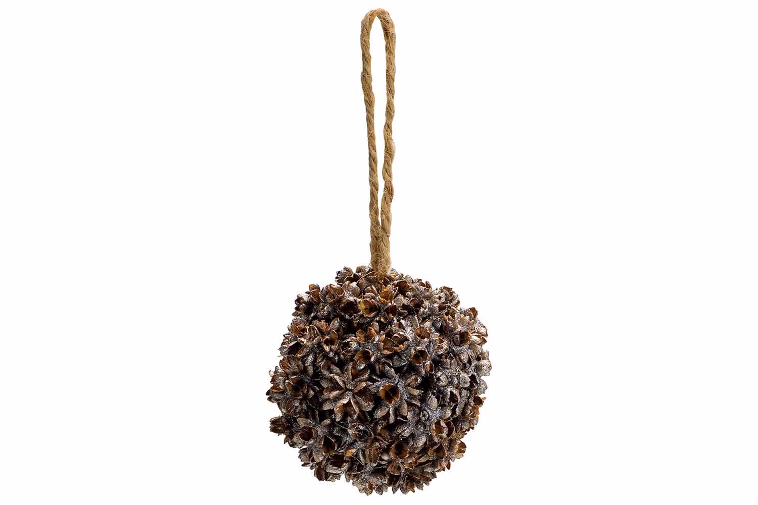 Ball Silver Pine Flowers Natural D8Cm Holz