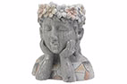 Meisje Planter Mosaic Grijs 25X19,5 Xh27,5Cm Andere Magnesium