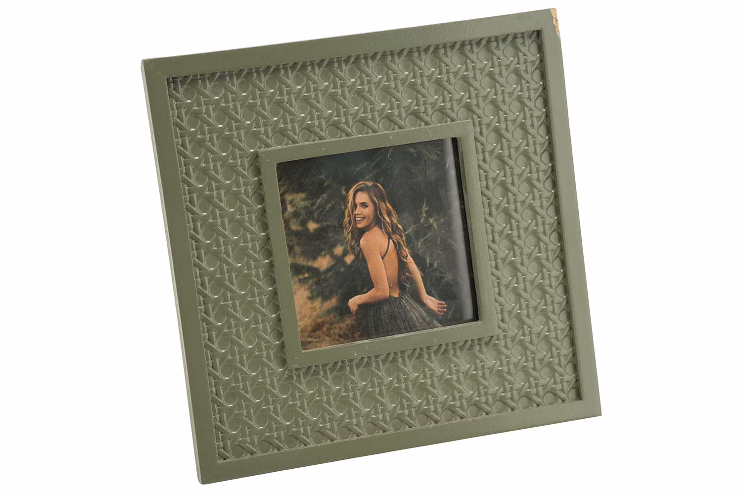 Cadre Photo Gris-Vert 20X1,6Xh20Cm Bois