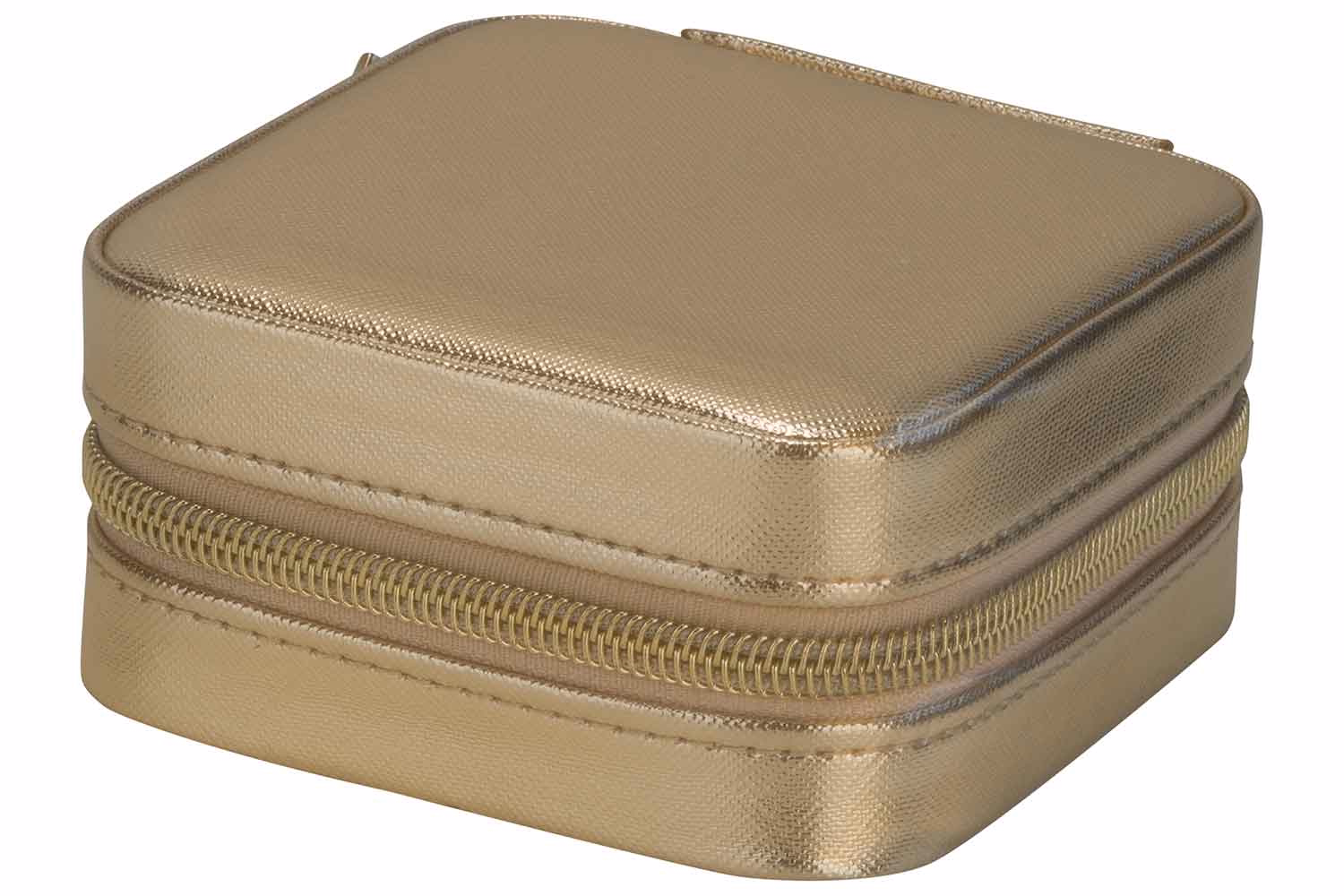 Boite A Bijoux Champagne 10,5X10,5Xh5Cm Rectangle Plastic